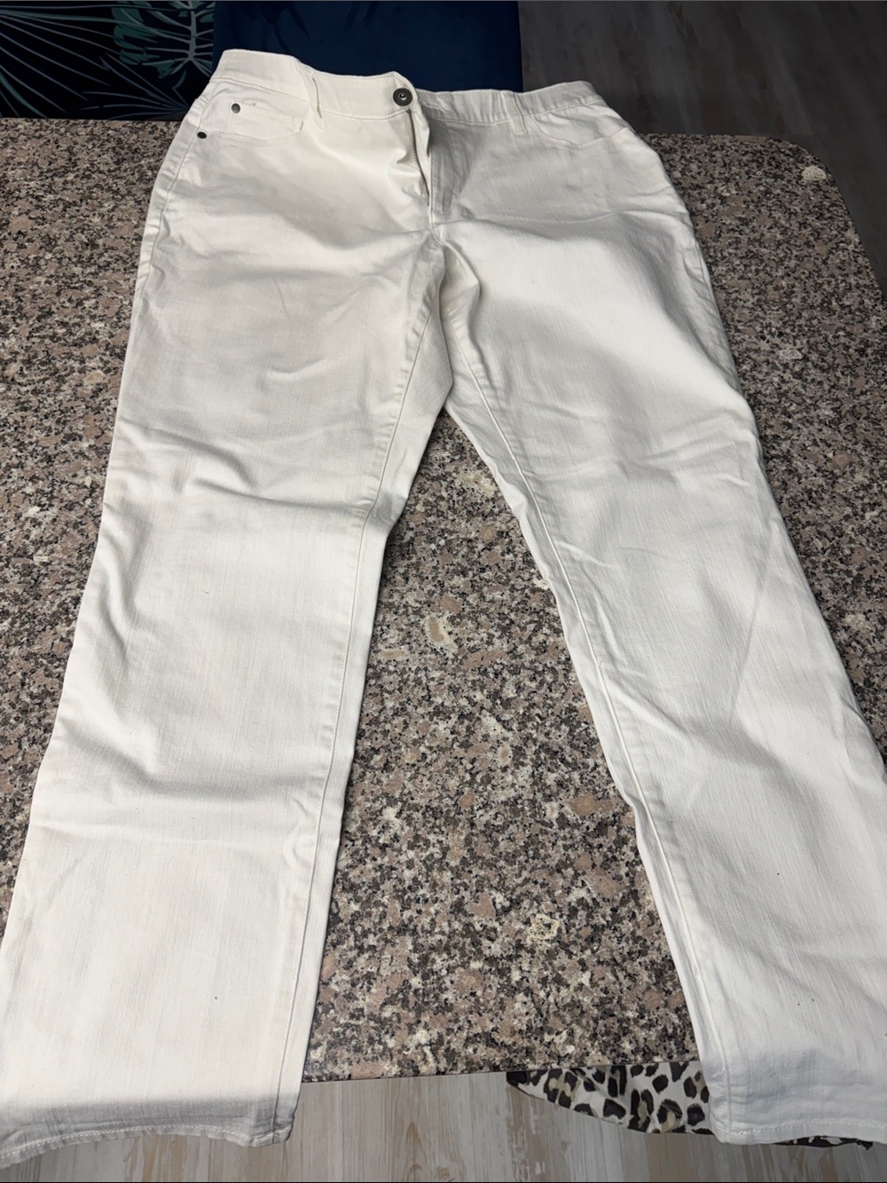 CJ Banks White Straight-Leg Chinos